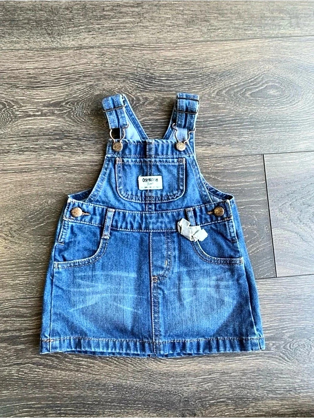 OshKosh B'gosh Denim Overalls Skirt Blue Baby 12M